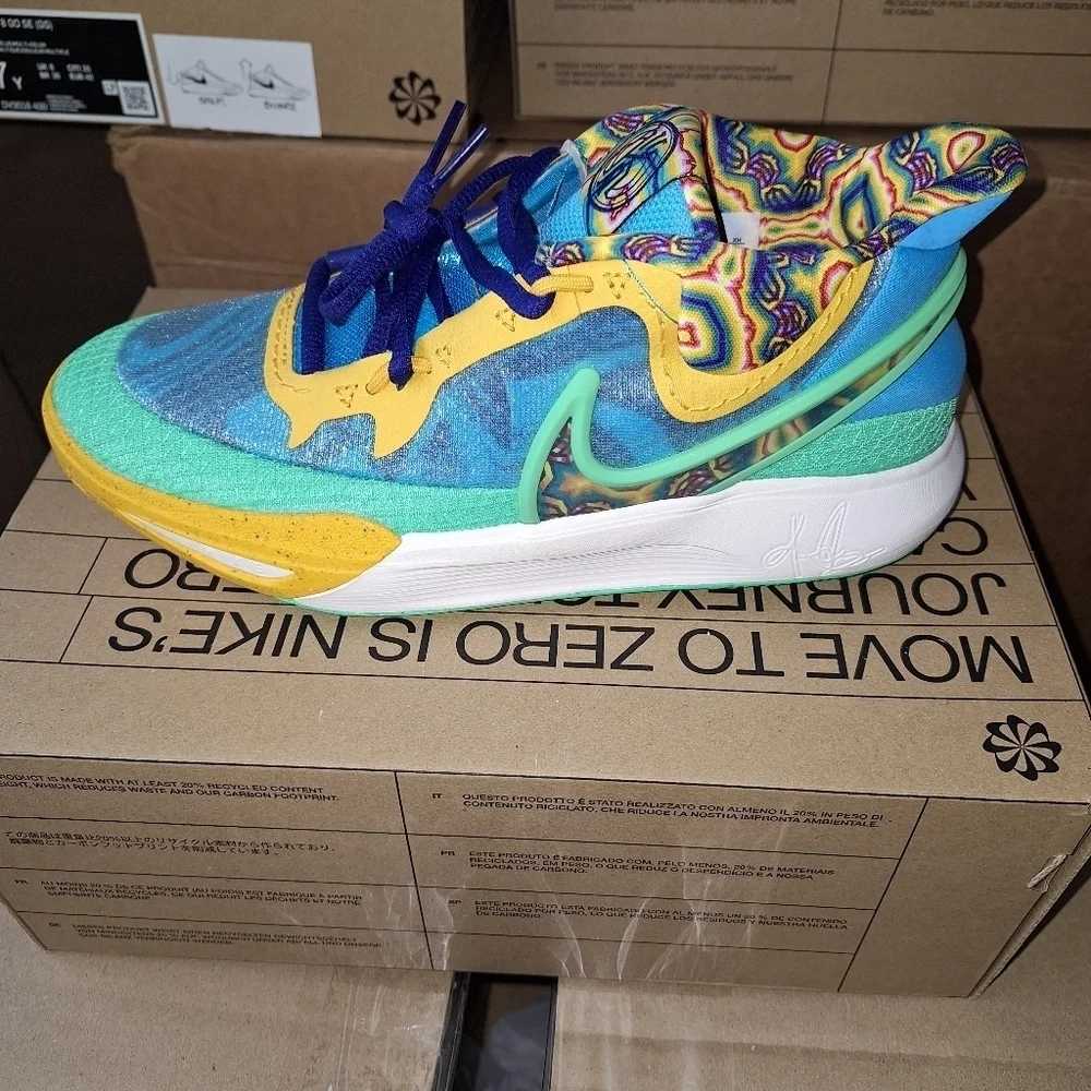 Nike Kyrie 8 GO SE (GS) Baltic Blue/ Multi-Color new with the box with no flaws.